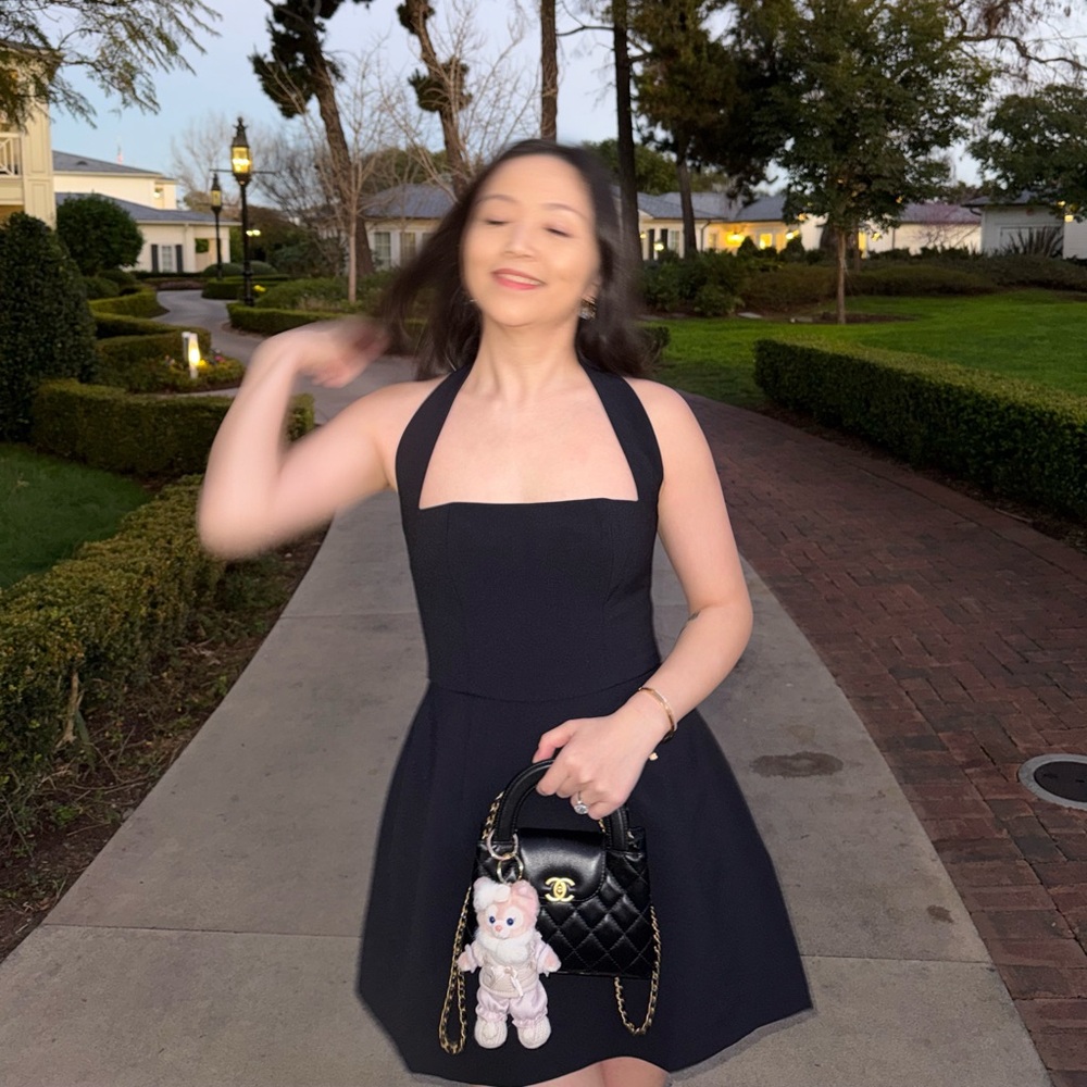 NWT Odd Muse Structured Mini Halter Dress Dark Navy